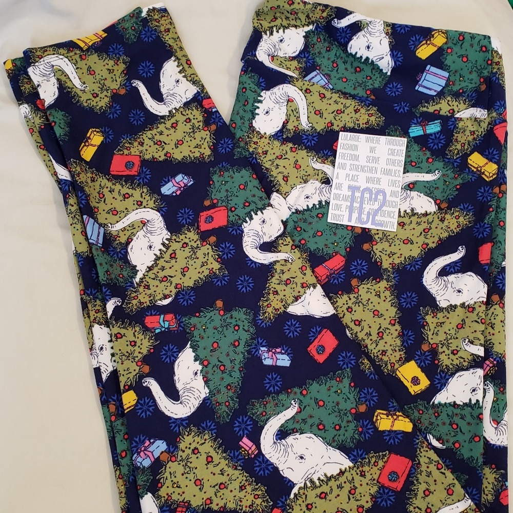 Lularoe Christmas White Elephant TC2 Leggings